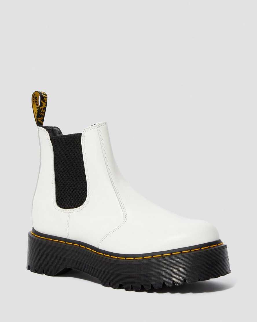 Dr. Martens 2976 Smooth Deri Erkek Chelsea Bot - Bot Beyaz |UVKFE9127|